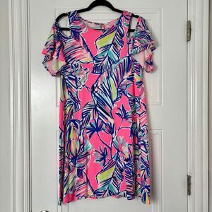 Lilly Pulitzer Somerset Tiki Pink Cabana Crazed Mini Dress Size S